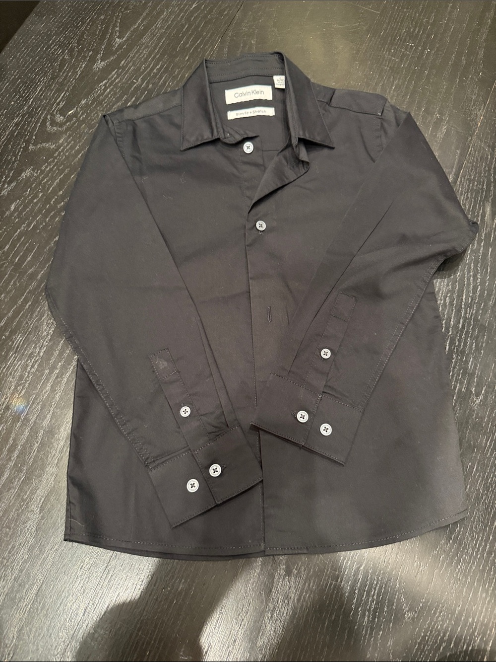 Calvin Klein Boy’s Black Long-Sleeve Button Shirt